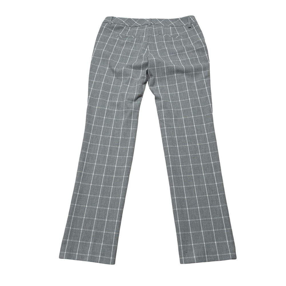 Express Columnist Women's Gray White Windowpane Plaid Pants Poly Blend 6R 32x31 - Picture 2 of 7